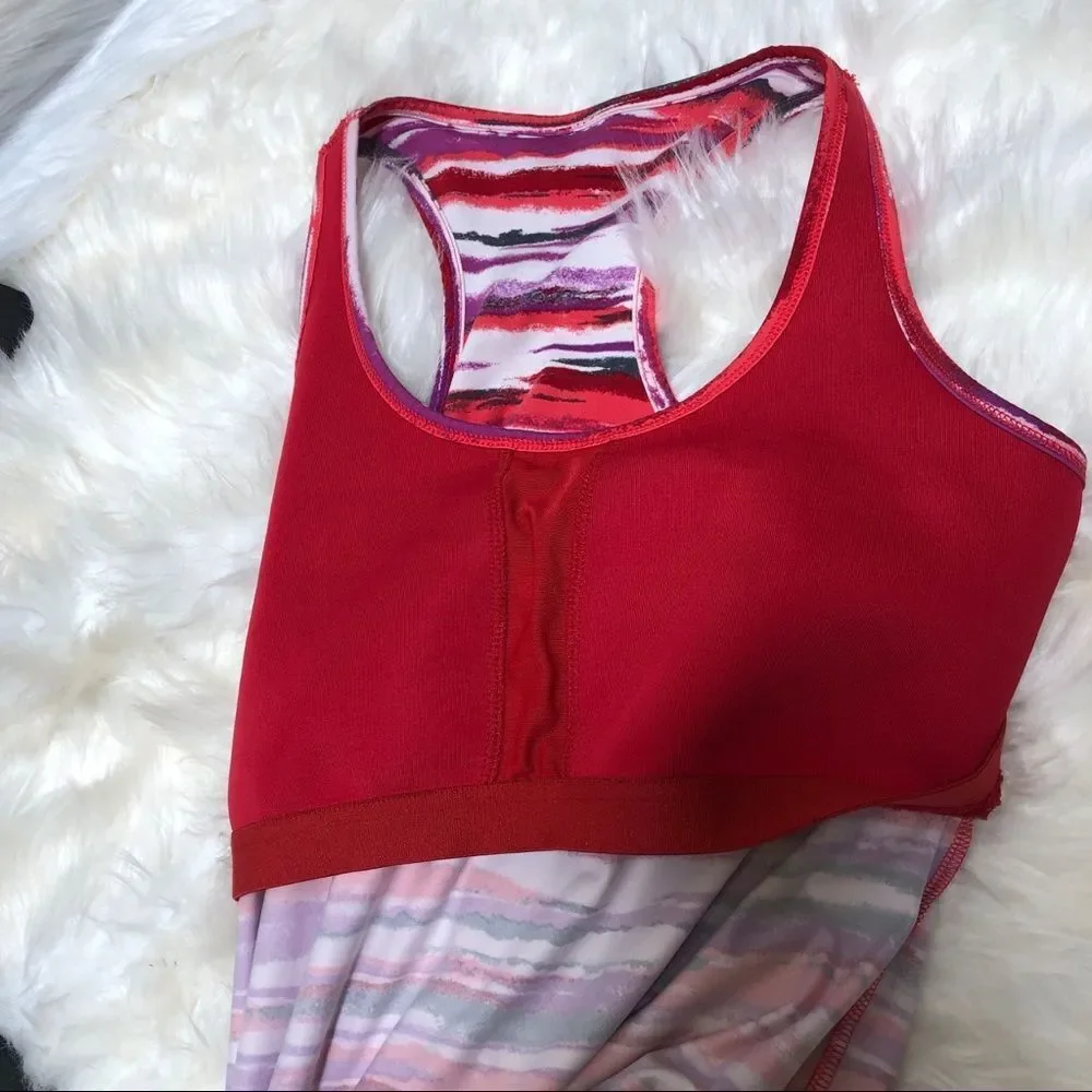 Athleta Top Size Large Vibrant Colors Built in Bra - Picture 12 of 13